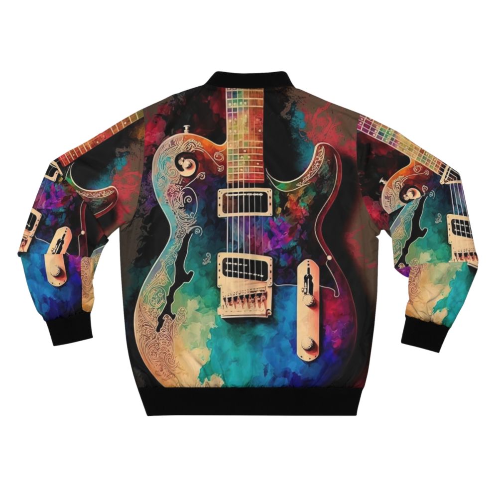 Telecaster thinline electric guitar printed on a bomber jacket - Back