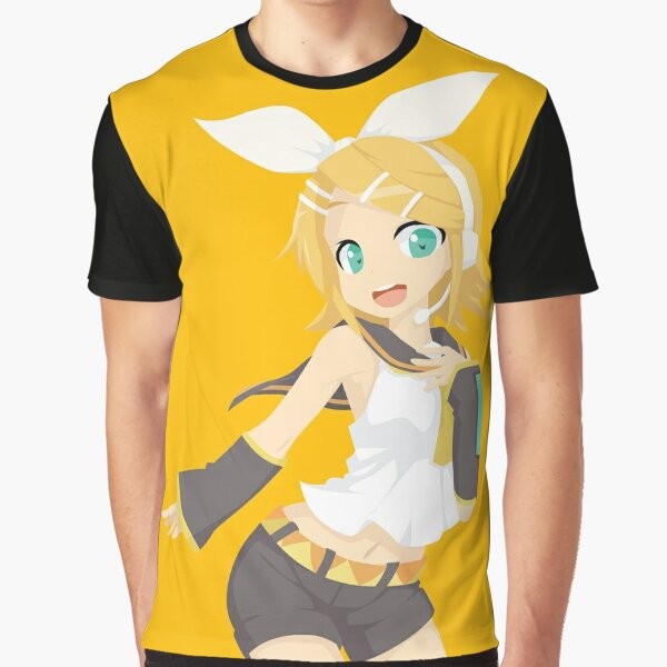 Kagamine Rin anime character graphic t-shirt design