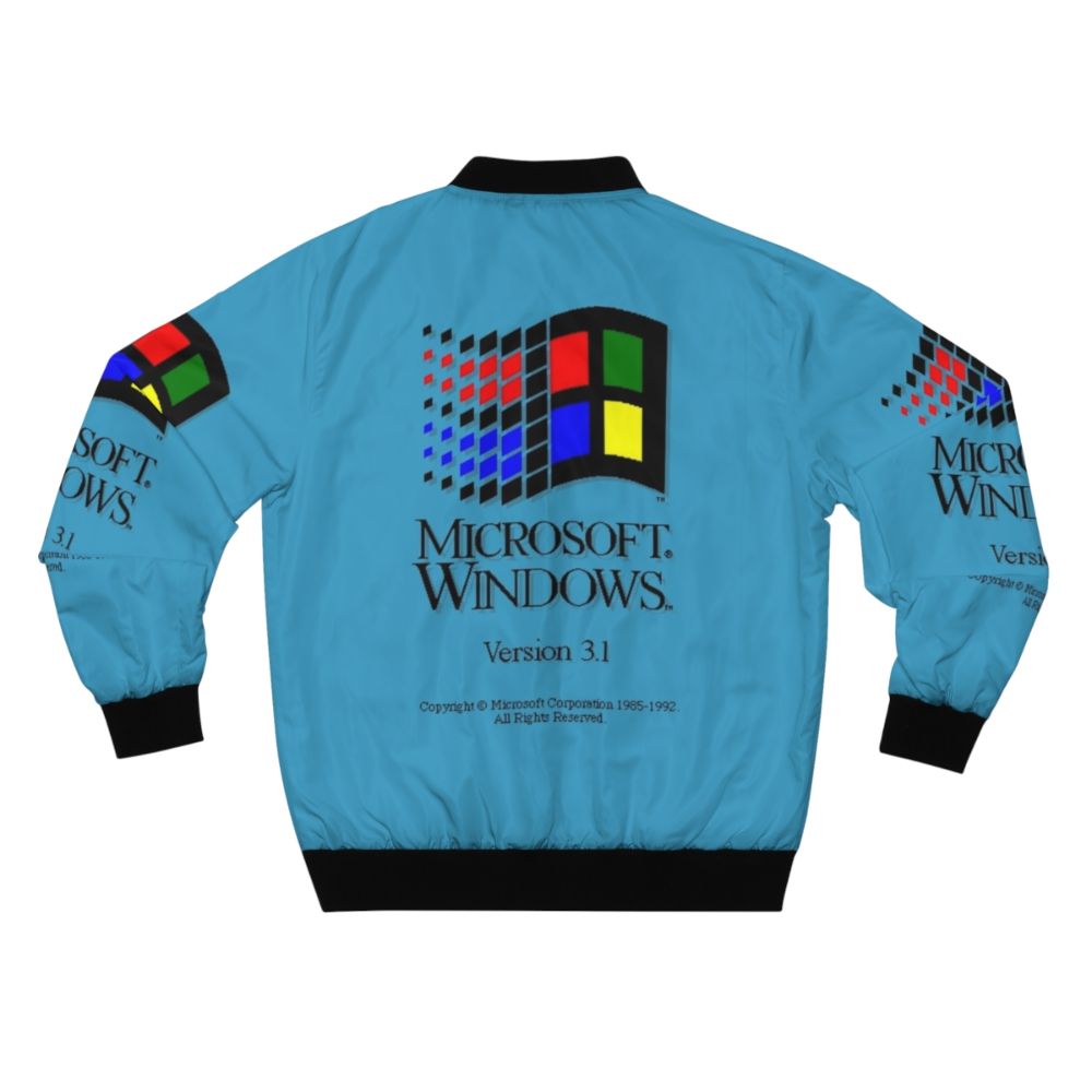 Retro Windows 3.1 inspired bomber jacket for 90s gaming enthusiasts - Back