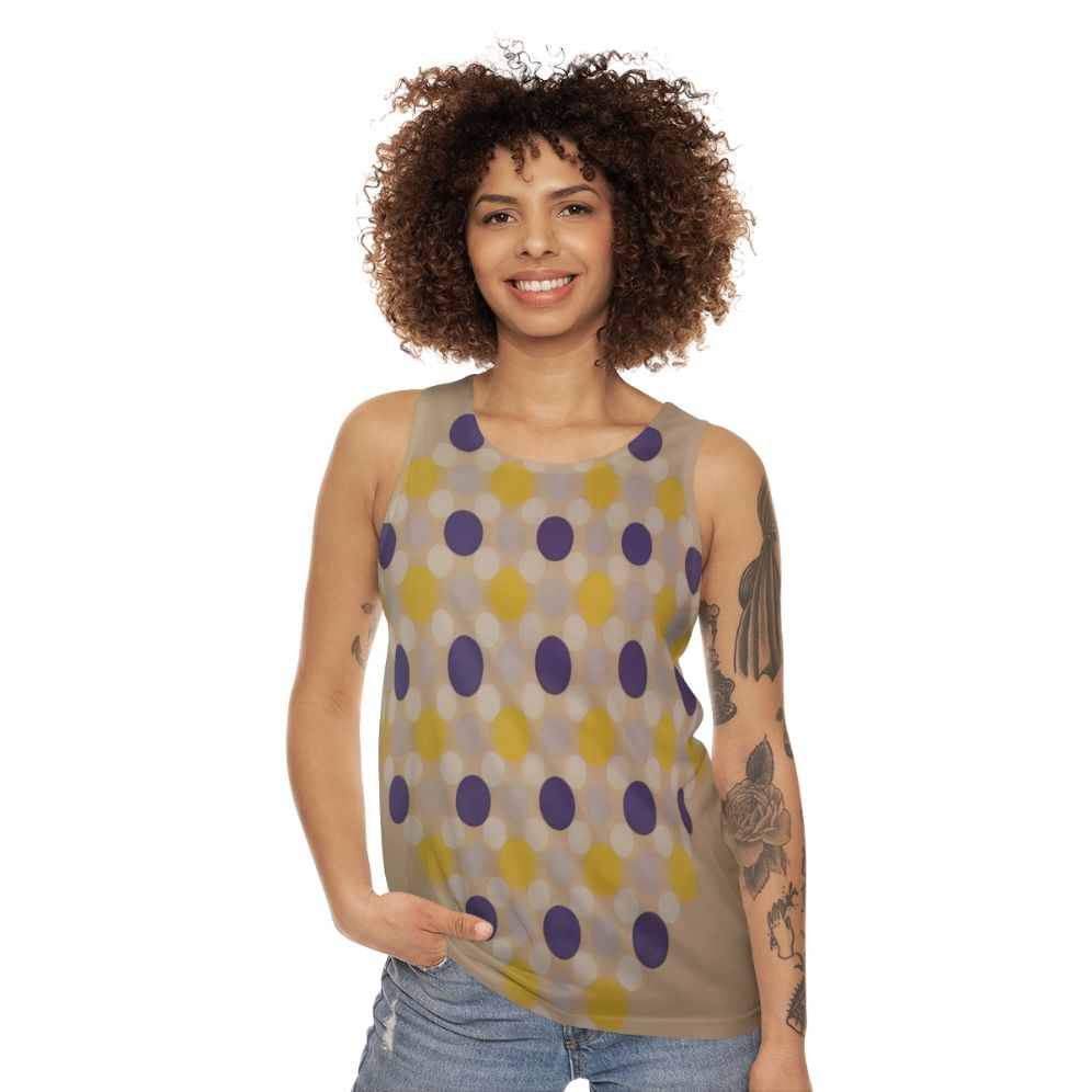 Unisex tank top with vibrant geometric abstract art - women