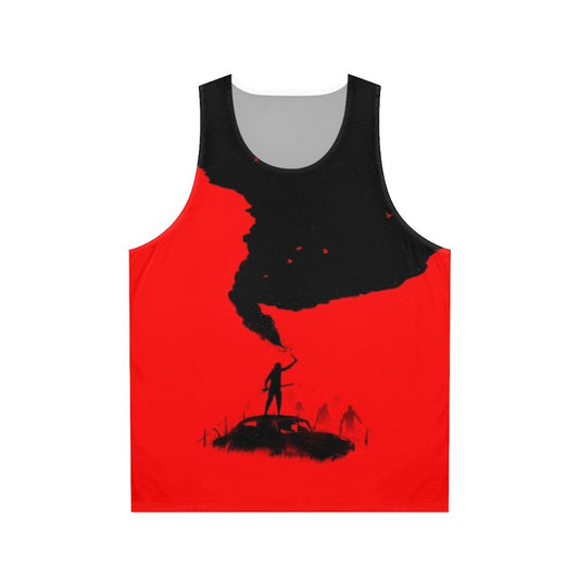 SOS Unisex Tank Top with Apocalypse-Inspired Silhouette Design