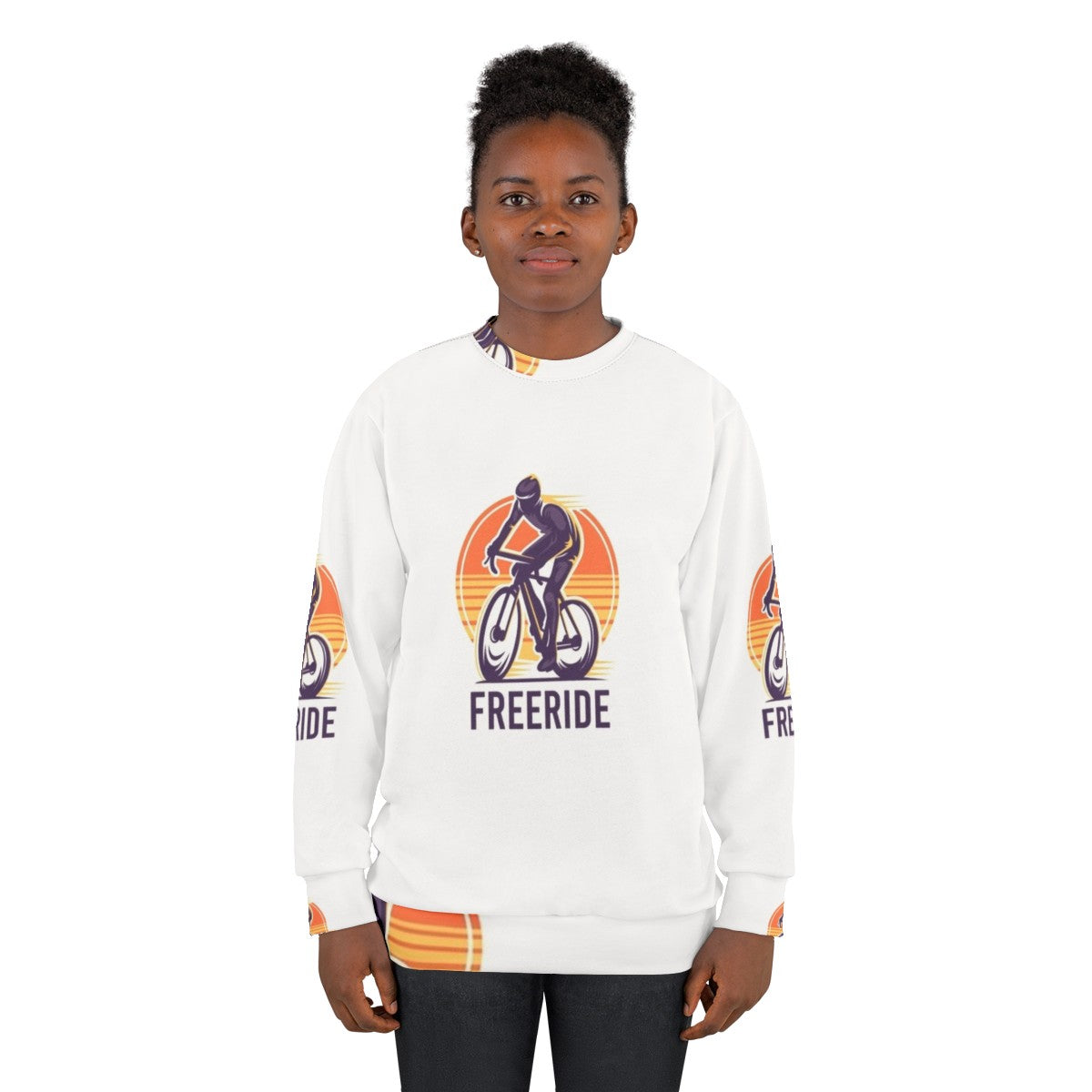 Freeride bicycle sweatshirt for cycling hobbies - women