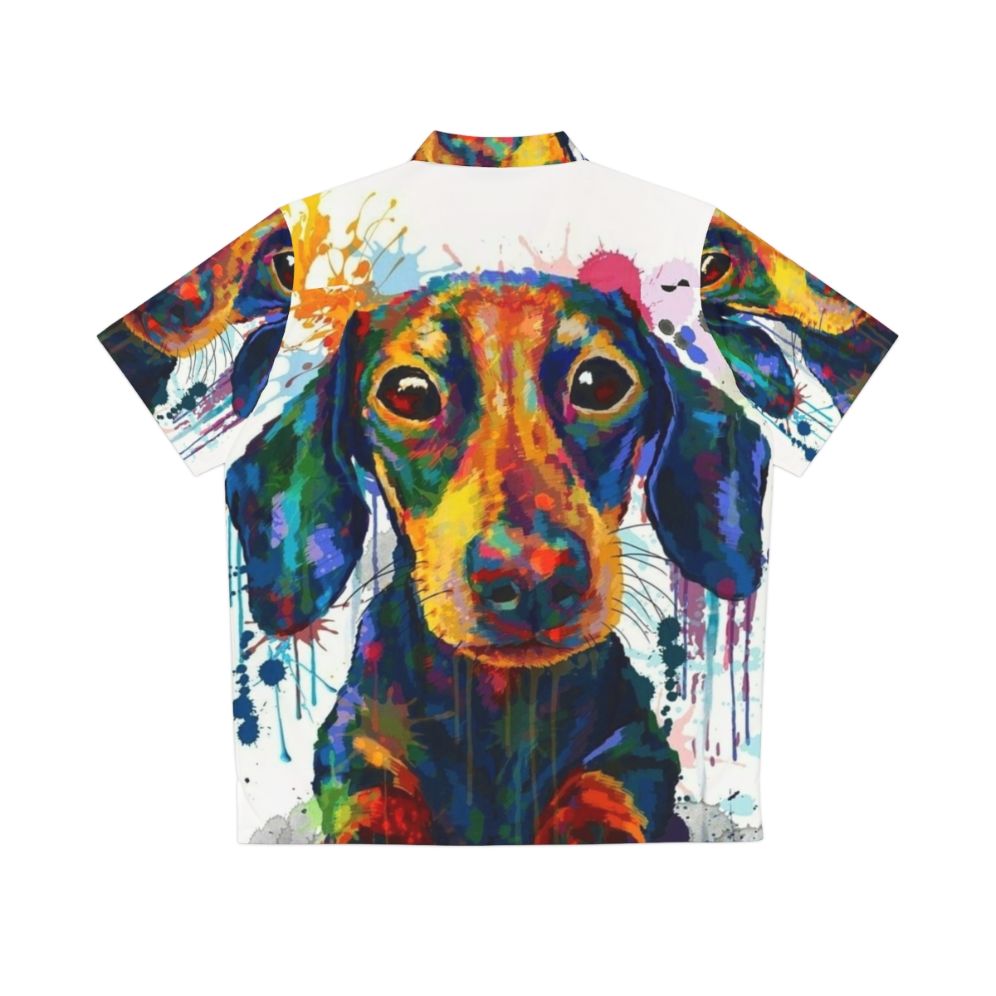 Dachshund Dog Art Hawaiian Shirt - Back