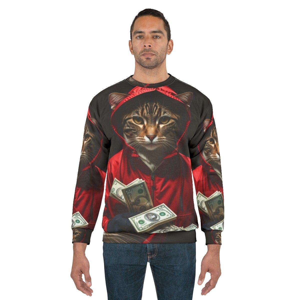 Money Heist "La Casa De Papel" themed cat sweatshirt - men