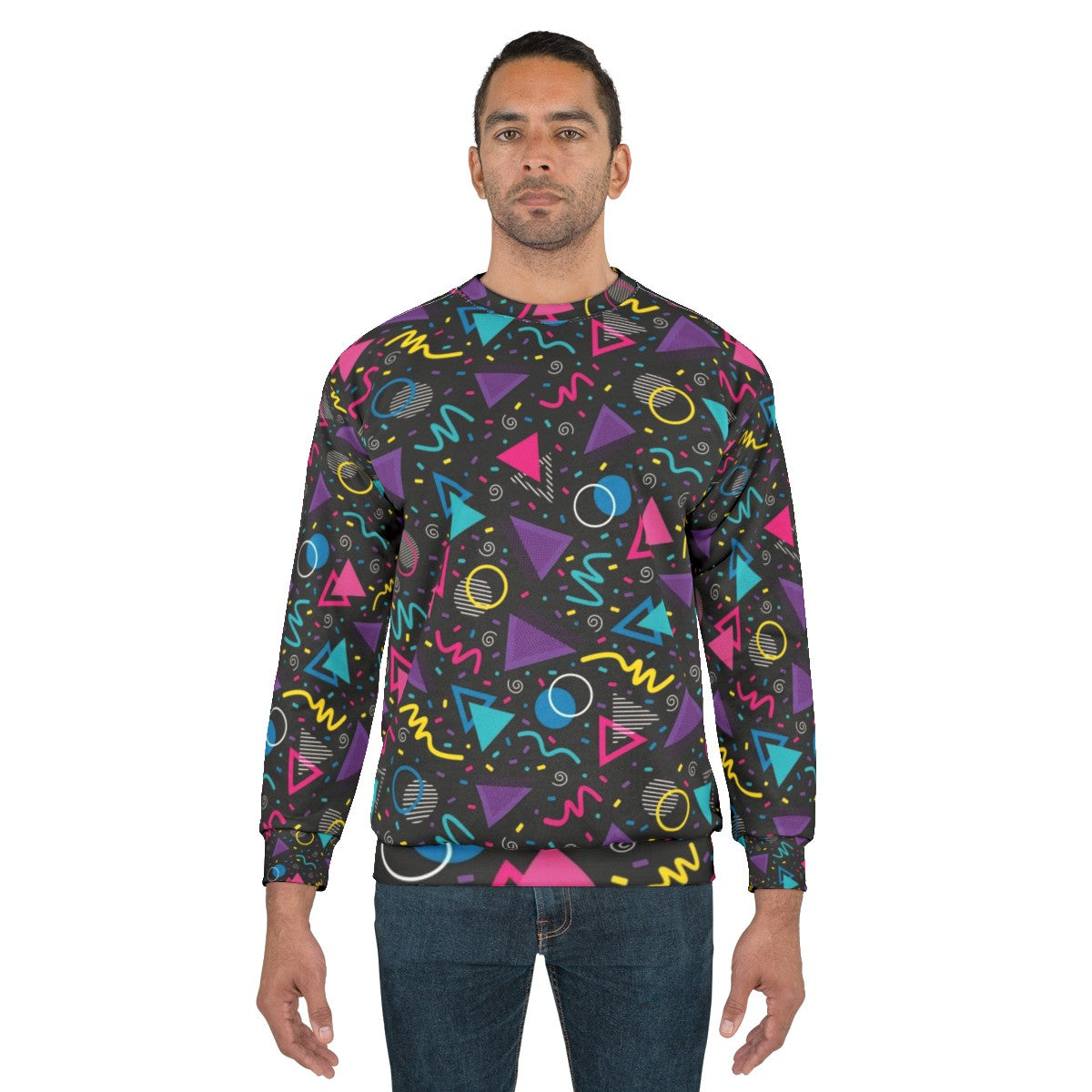 Neon Retro 90s Sprinkle Pattern Sweatshirt - men