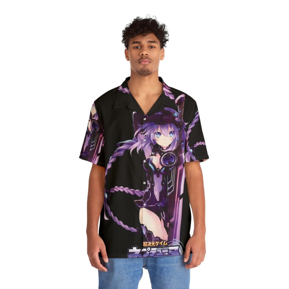 Purple Heart character from Hyperdimension Neptunia video game on a Hawaiian shirt - People Front