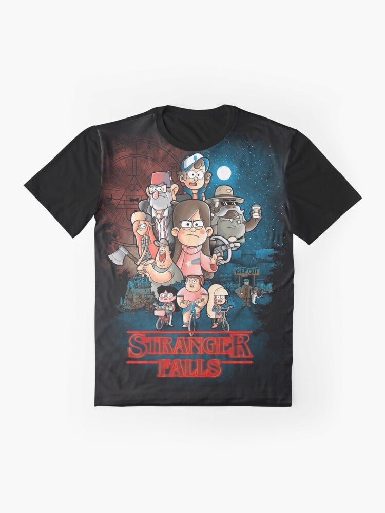 Stranger Things and Gravity Falls mashup graphic t-shirt - Flat lay