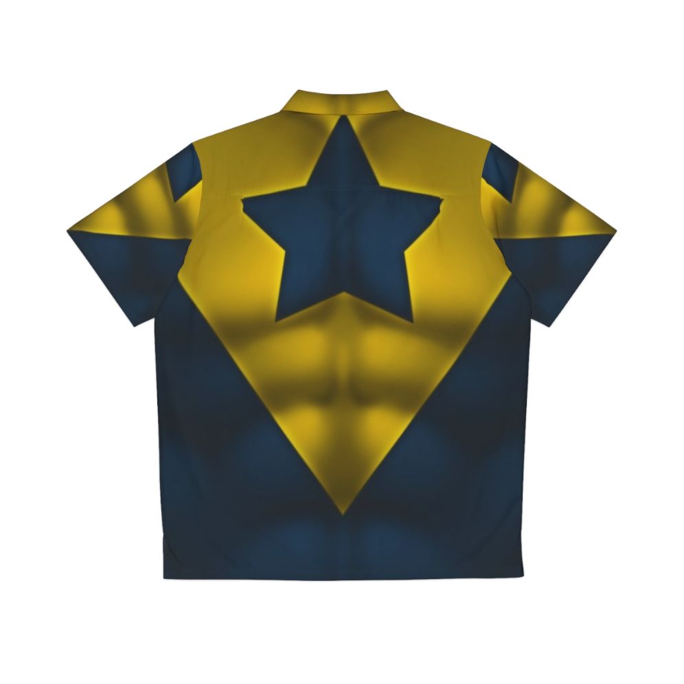 Booster Gold Superhero Art Hawaiian Shirt - Back