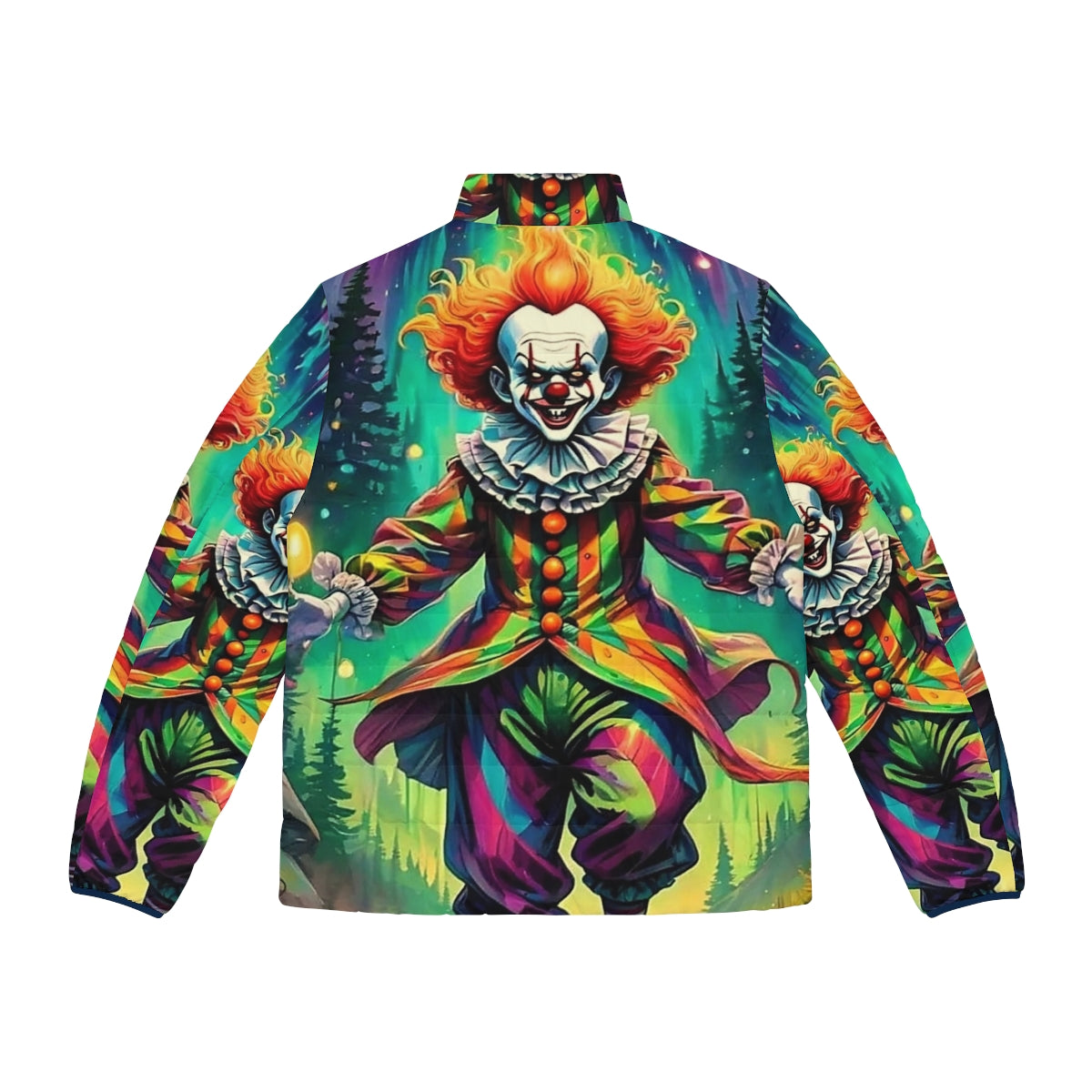 Scary clown puffer jacket for Halloween - Back