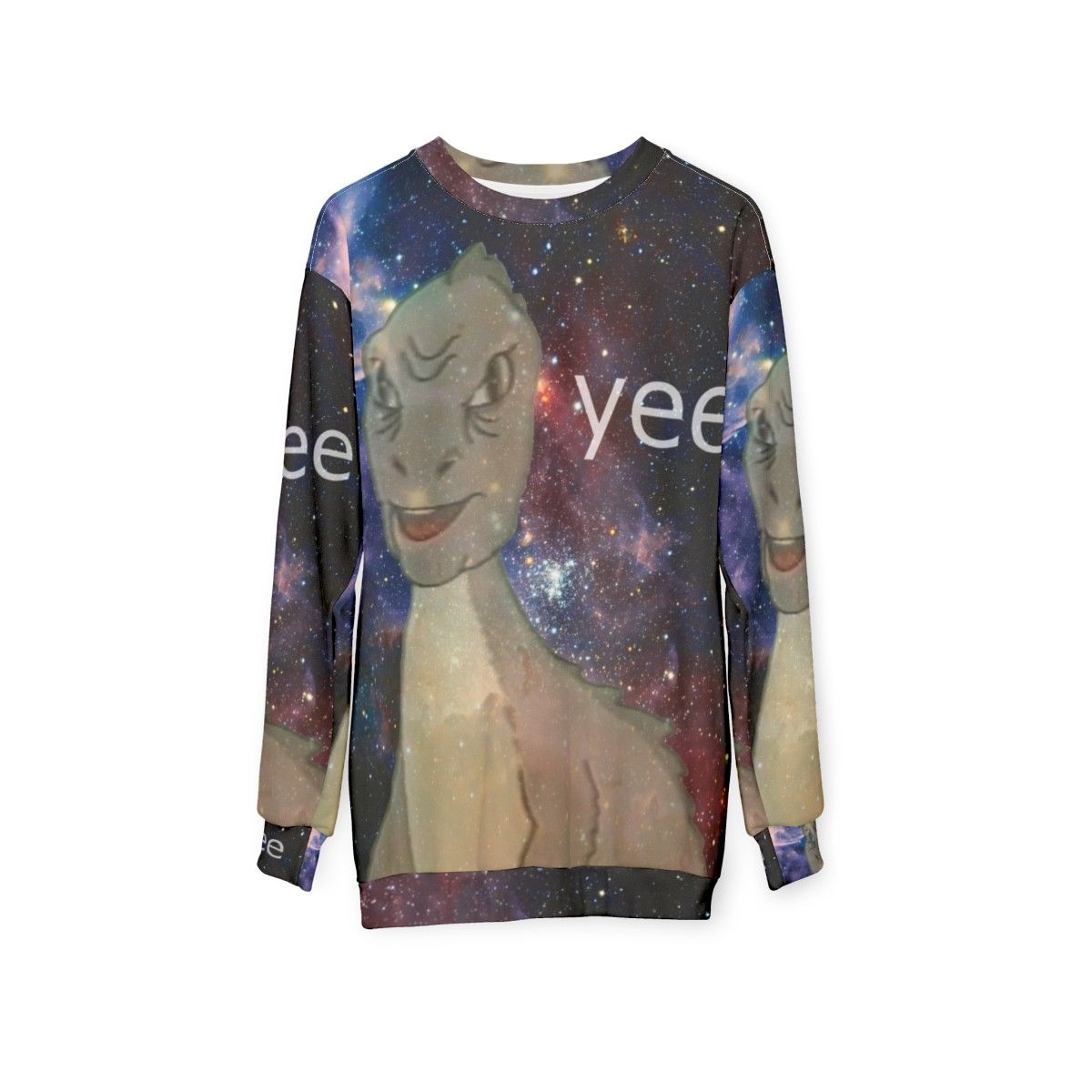 Cosmic T-Rex Dinosaur Sweatshirt - hanging