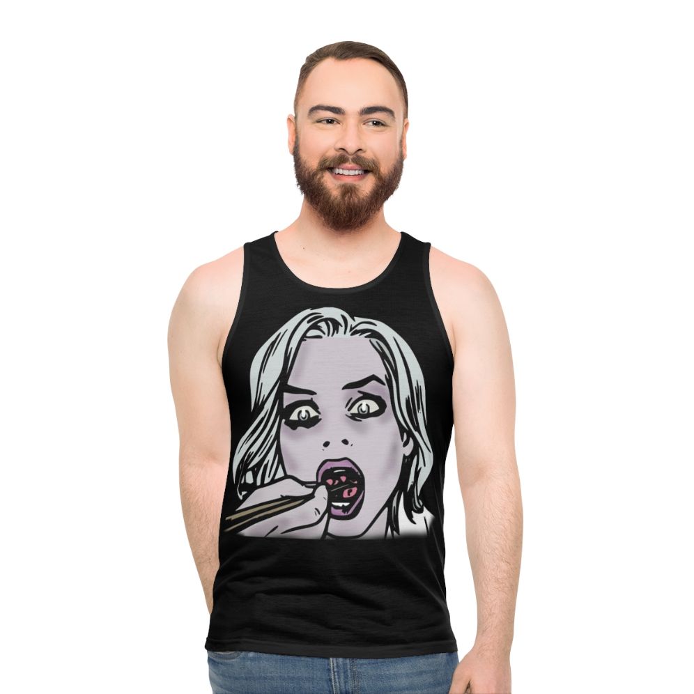 Izombie comic book style zombie tank top - men