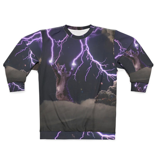 Cat lightning graphic sweatshirt