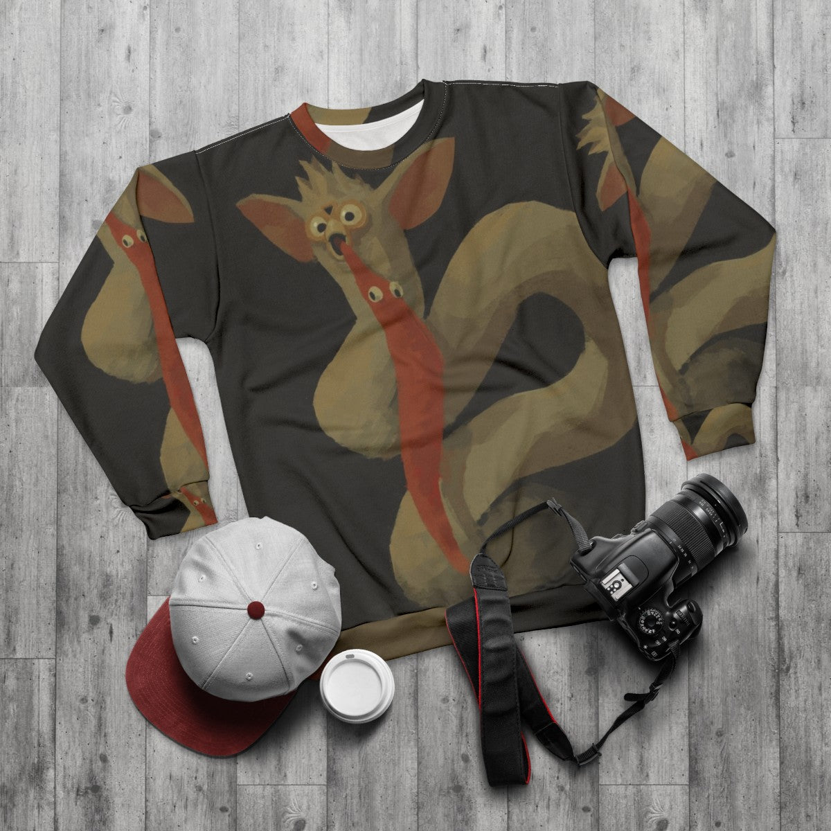 Saturn Devouring His Son Cursed Furby Sweatshirt - flat lay