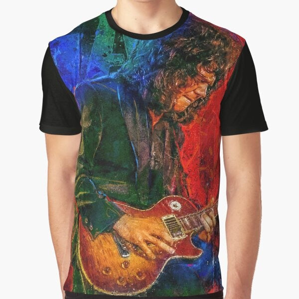 Gary Moore music legend tribute art graphic design on t-shirt