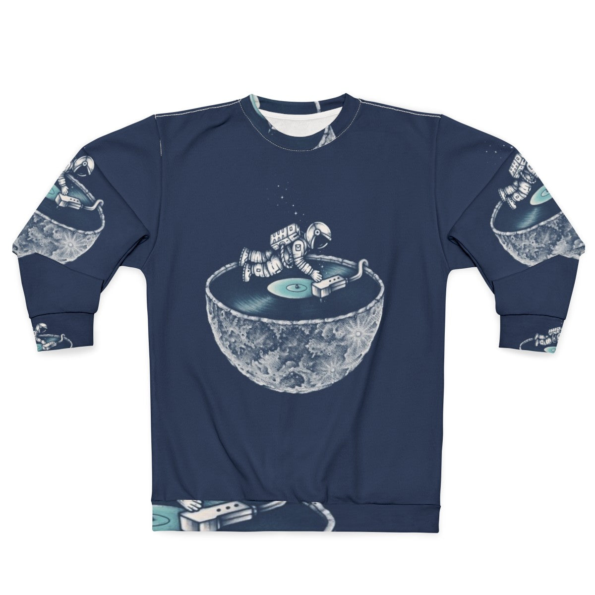 Cosmic Space Tune Sweatshirt with Astronaut and Vinyl Music