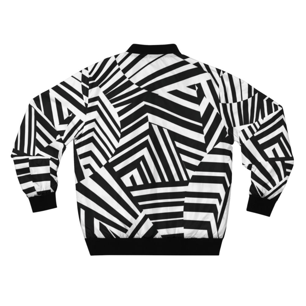 Modern minimalist dazzle camouflage pattern bomber jacket - Back