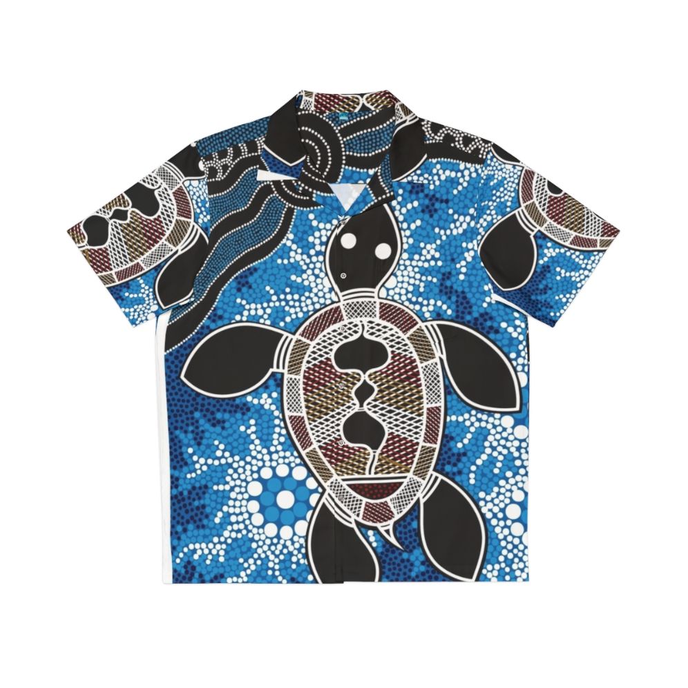 Authentic aboriginal art sea turtles hawaiian shirt