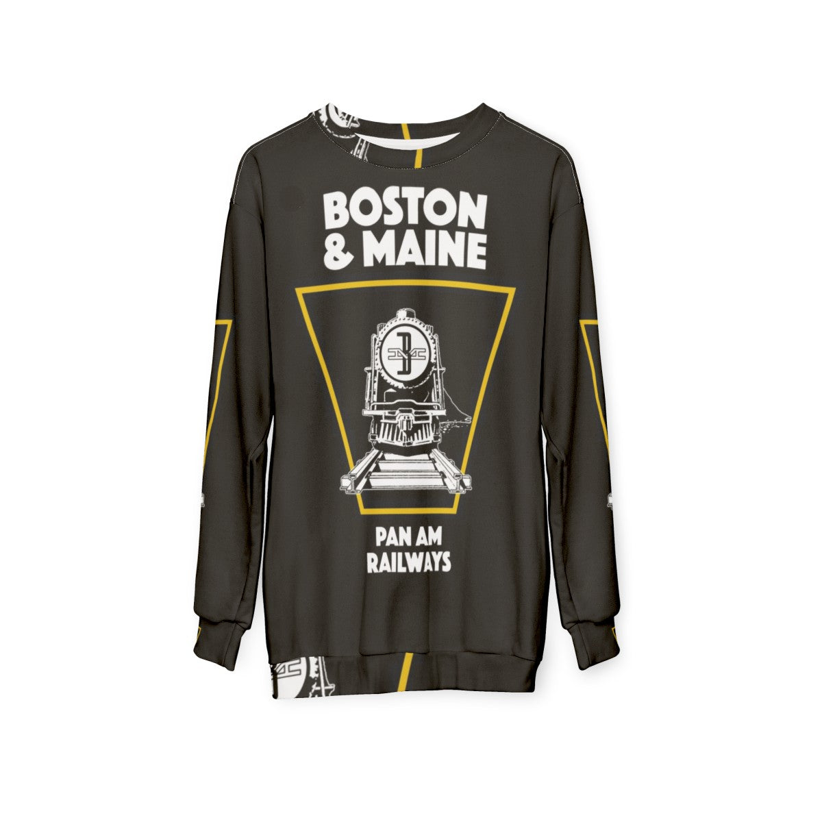 Vintage Boston Maine Train Emblem Sweatshirt - hanging