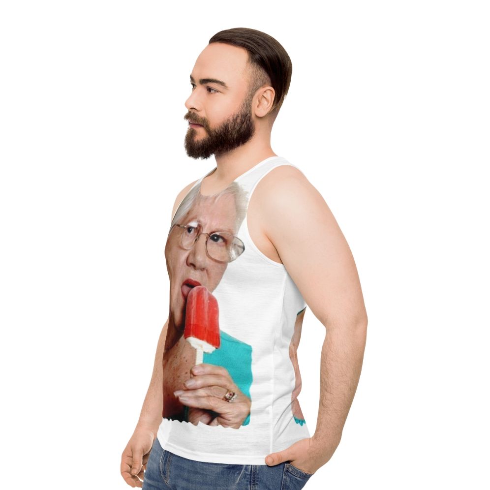 Funny granny ice cream unisex tank top - men side