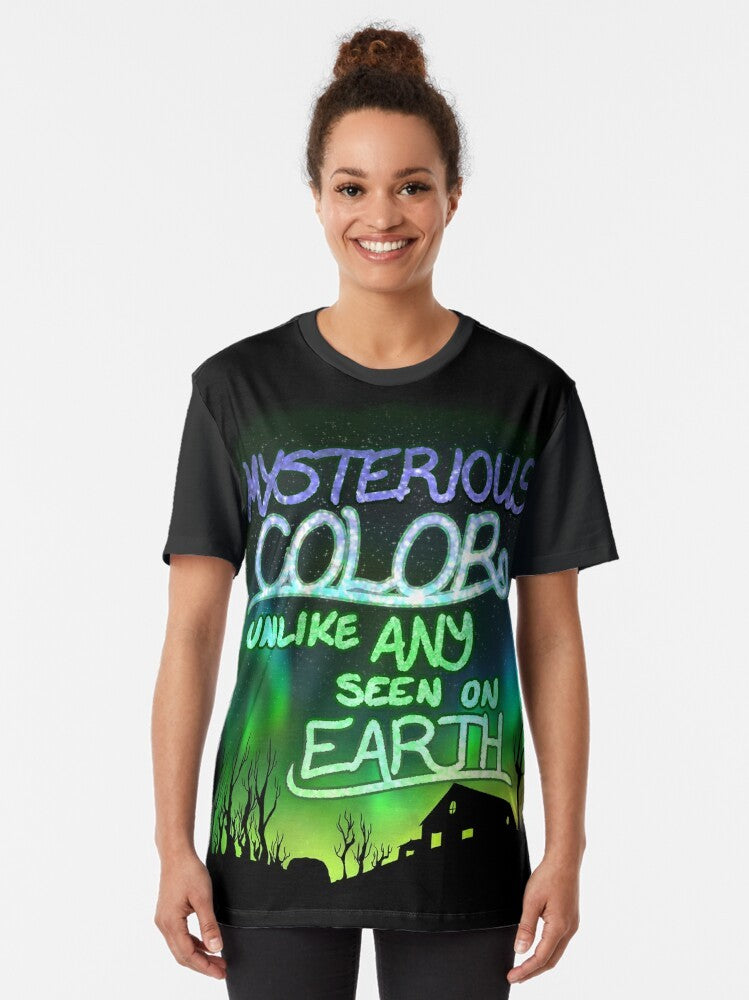 Mysterious "Color Out of Space" graphic t-shirt, inspired by the works of H.P. Lovecraft - Women