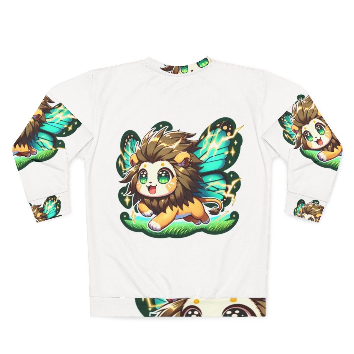 Legendary Electro Butterfly Lion Fantasy Sweatshirt - Back