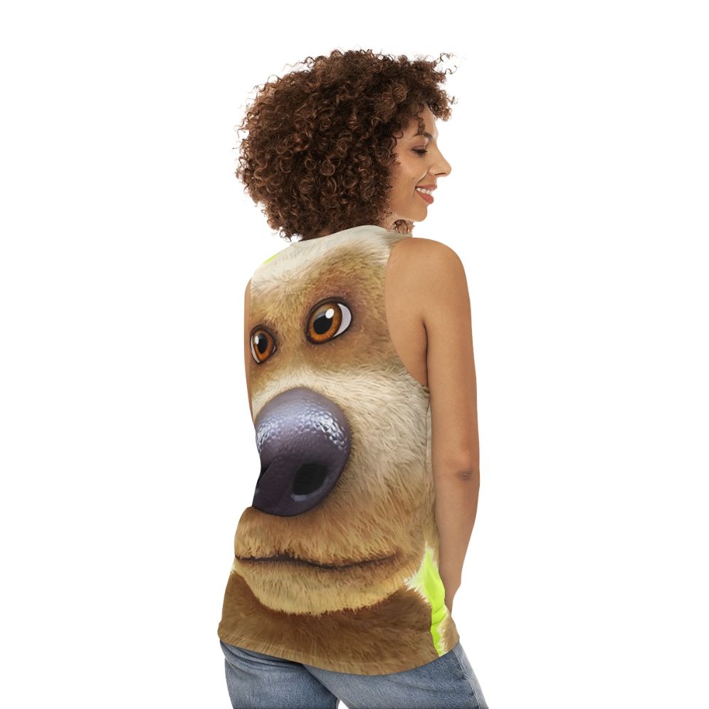 Talking Ben Ishowspeed Unisex Tank Top featuring cartoon character and meme - women back