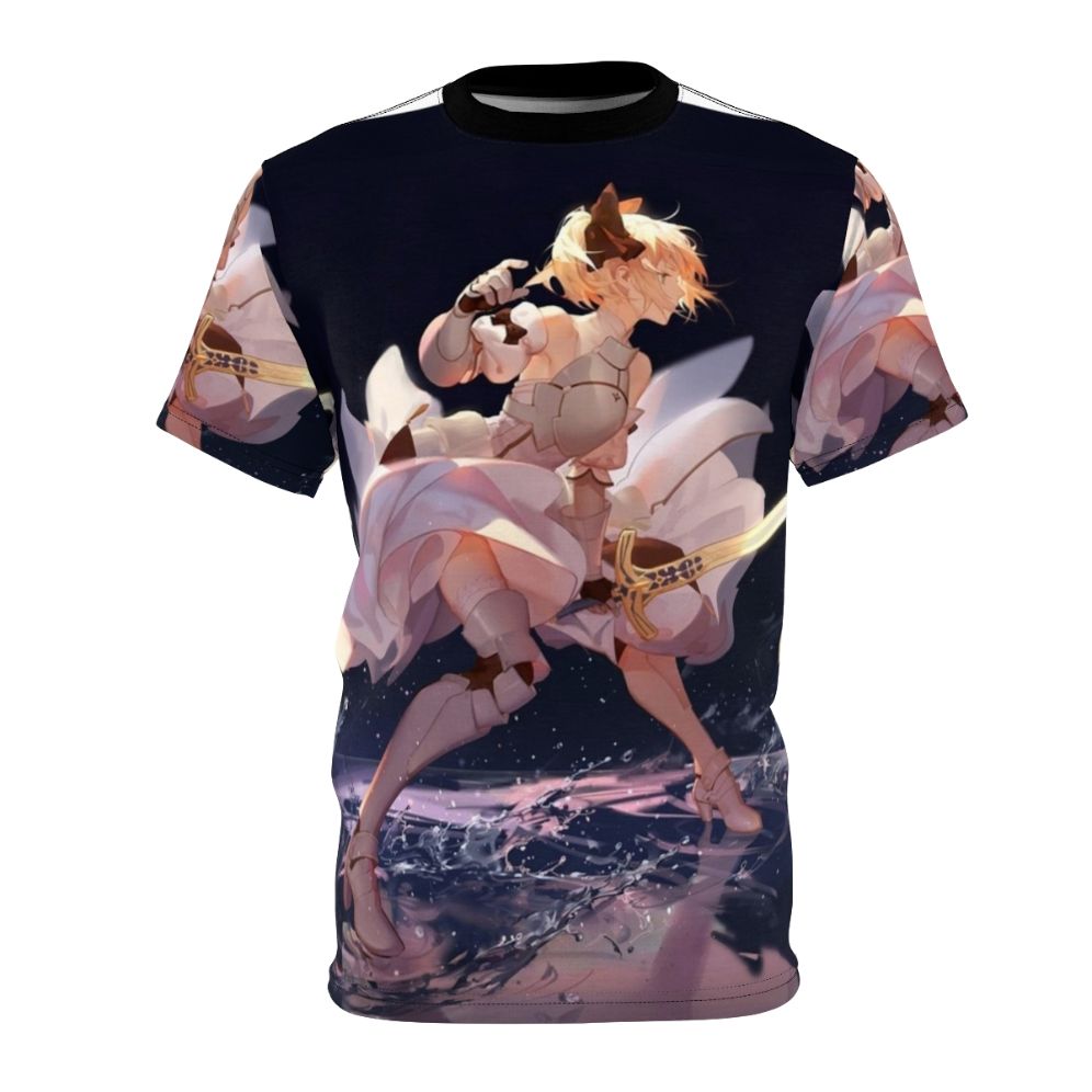 Anime-inspired Saber Lily t-shirt design, featuring the popular Fate franchise character.