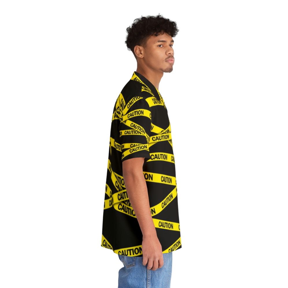 Caution Tape Hawaiian Shirt, Bright Yellow Warning Shirt for Introverts - People Pight