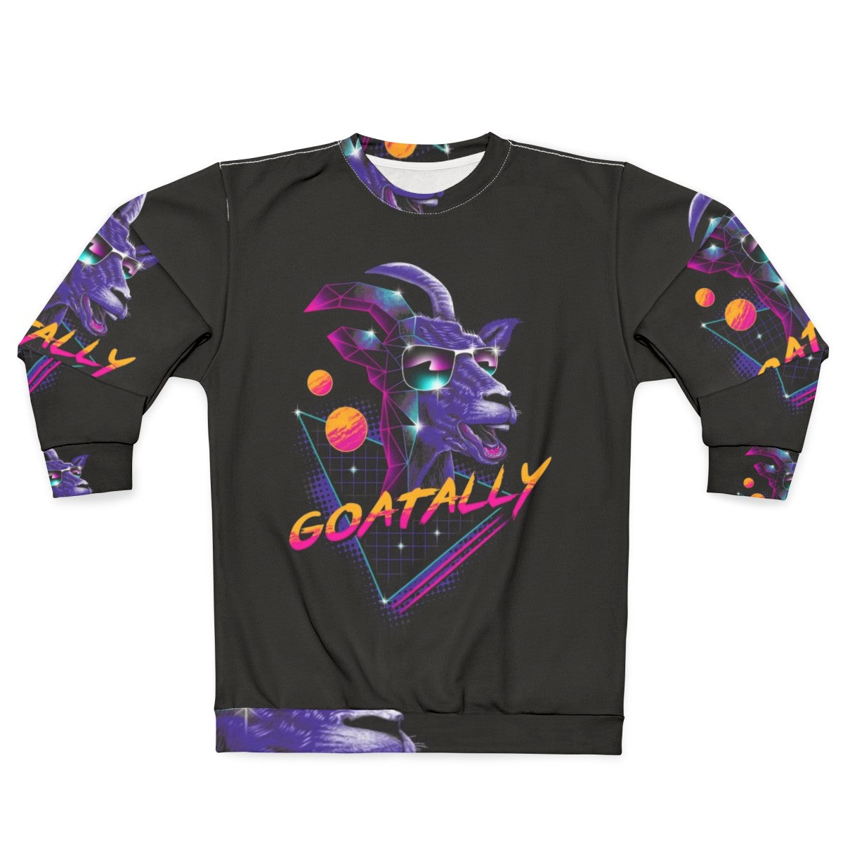 Goatally neon retro synthwave sweatshirt