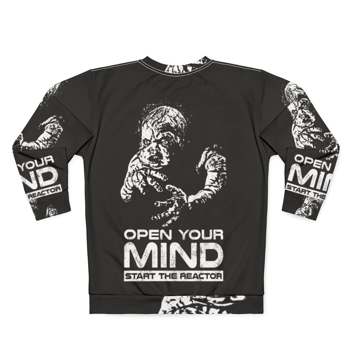 Open Your Mind Retro Sweatshirt Featuring 90s Sci-Fi Inspired Graphics - Back