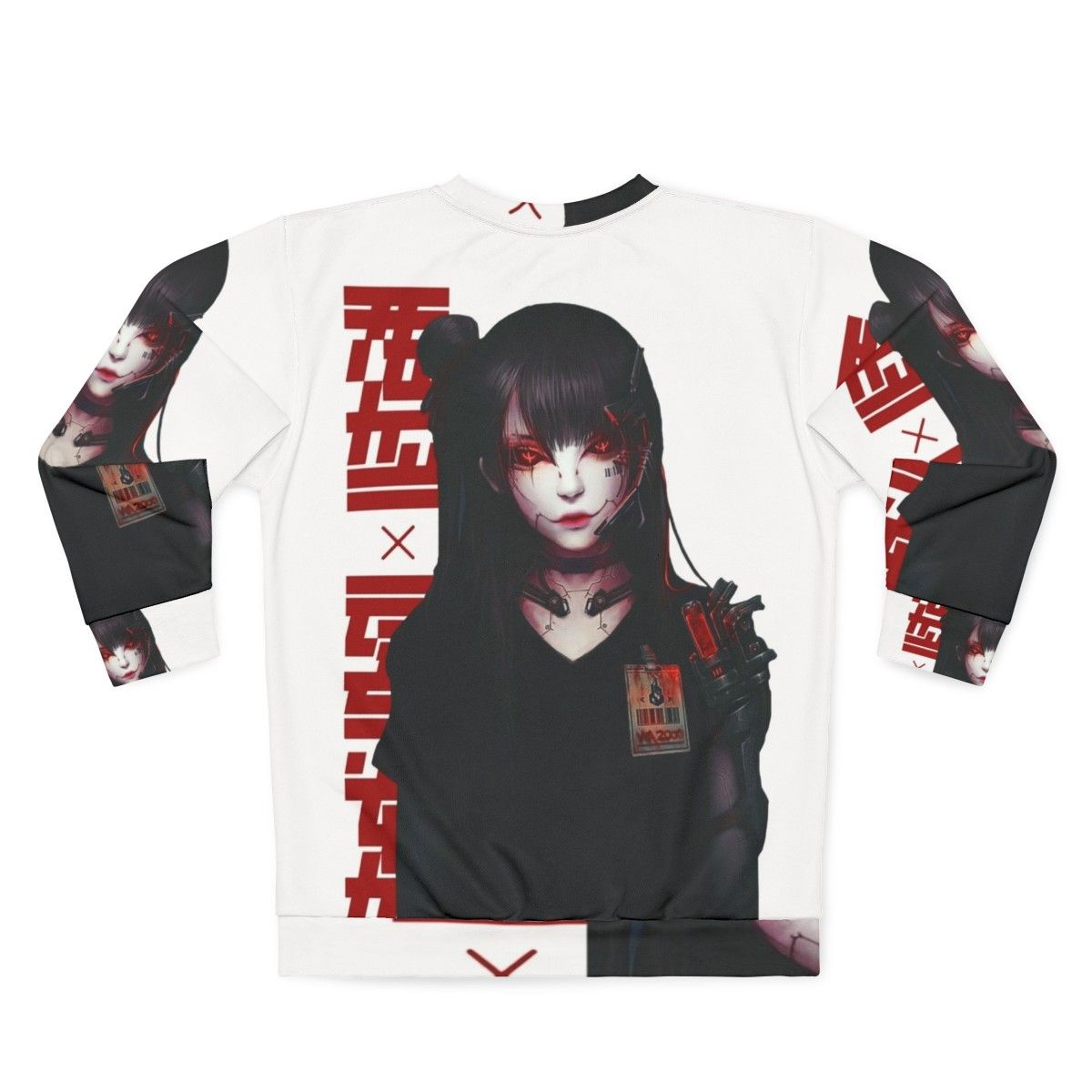 Cyborg girl vaporwave Japanese cyberpunk sweatshirt - Back