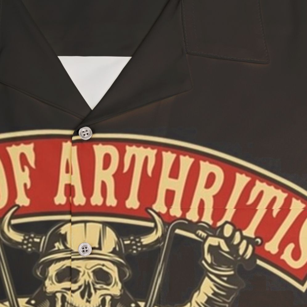 Vintage Hawaiian shirt with "Sons Of Arthritis Ibuprofen Chapter" design - Detail