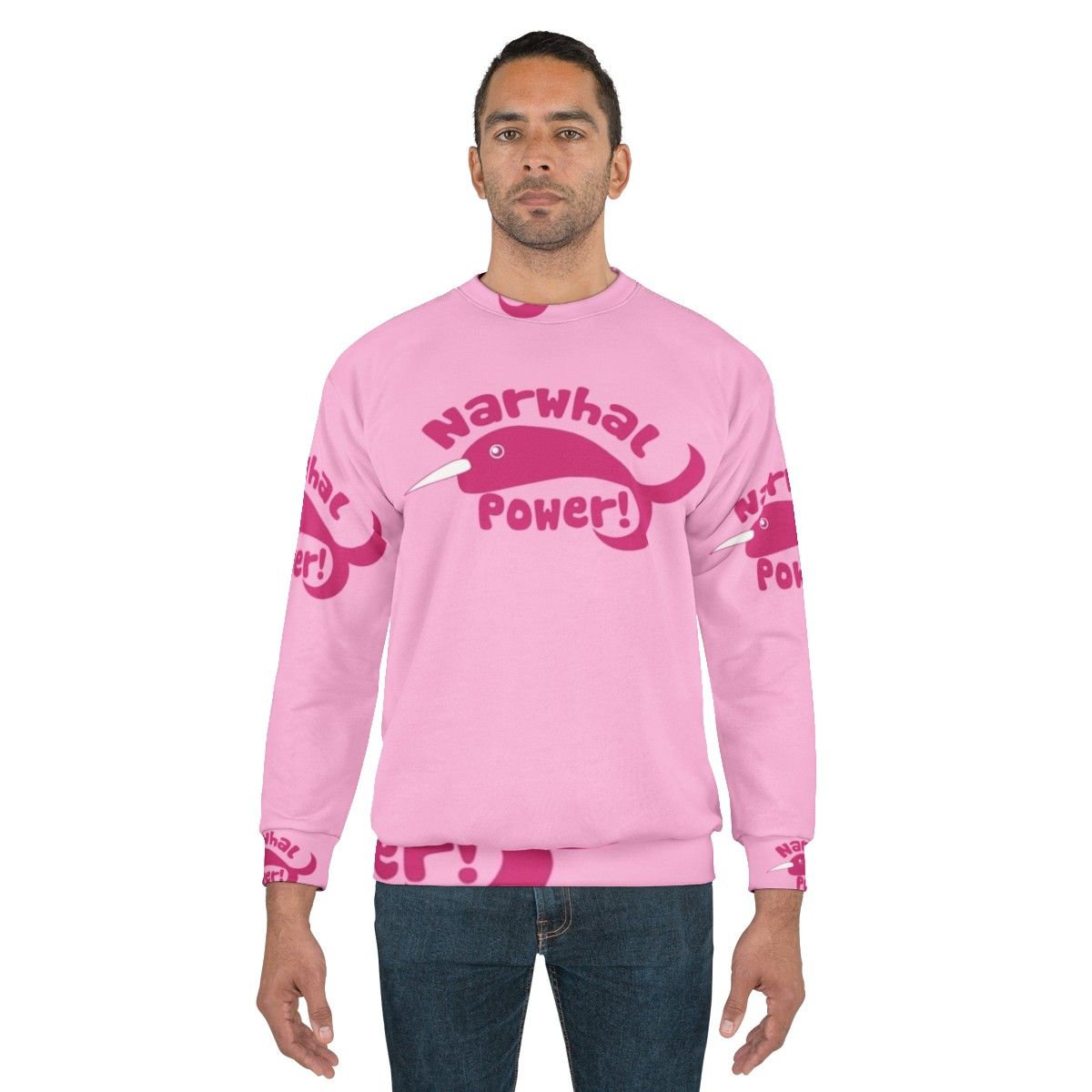 Narwhal Power Sweatshirt with Cute and Retro Design - men