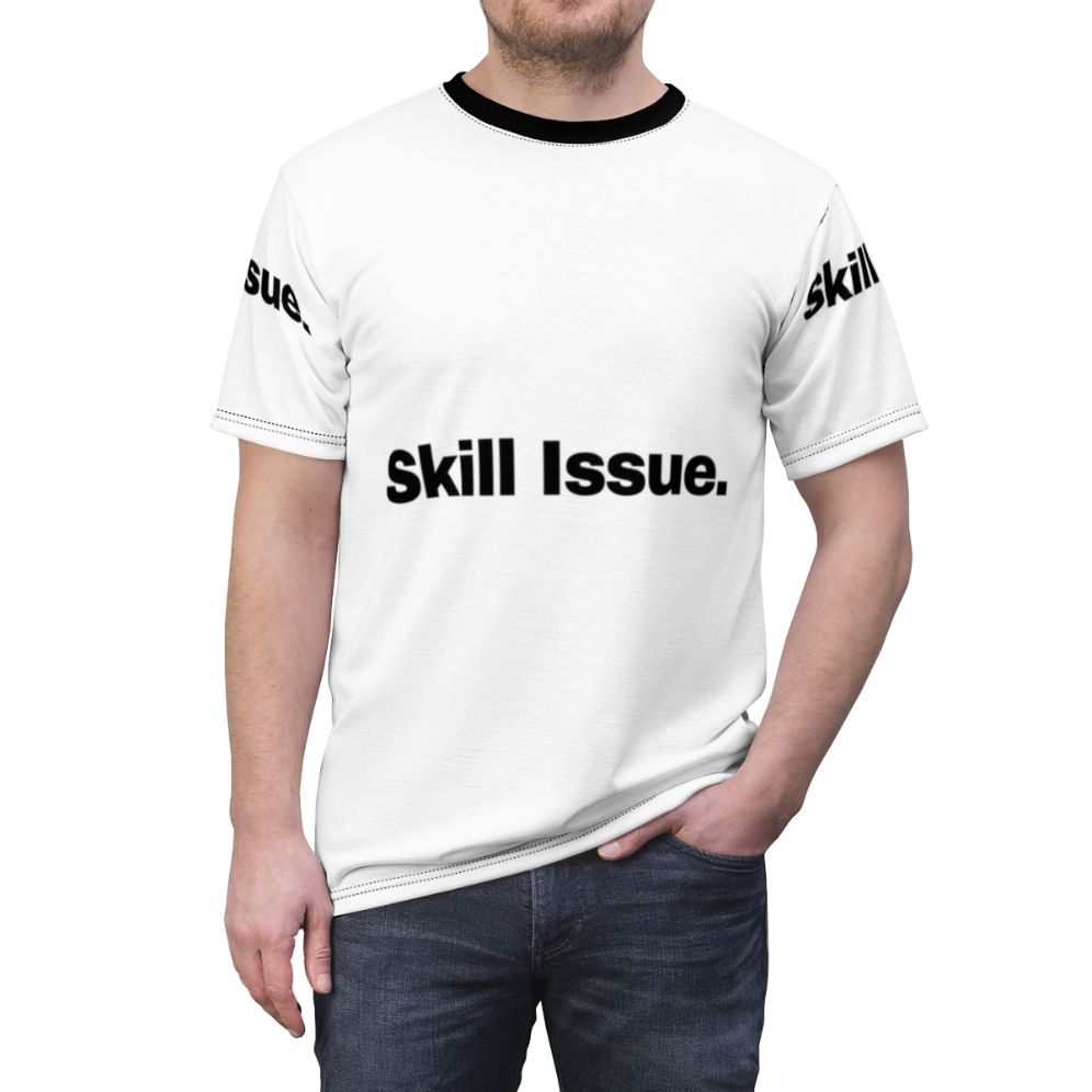 Funny gaming t-shirt for casual gamers with "Skill Issue" text - men front