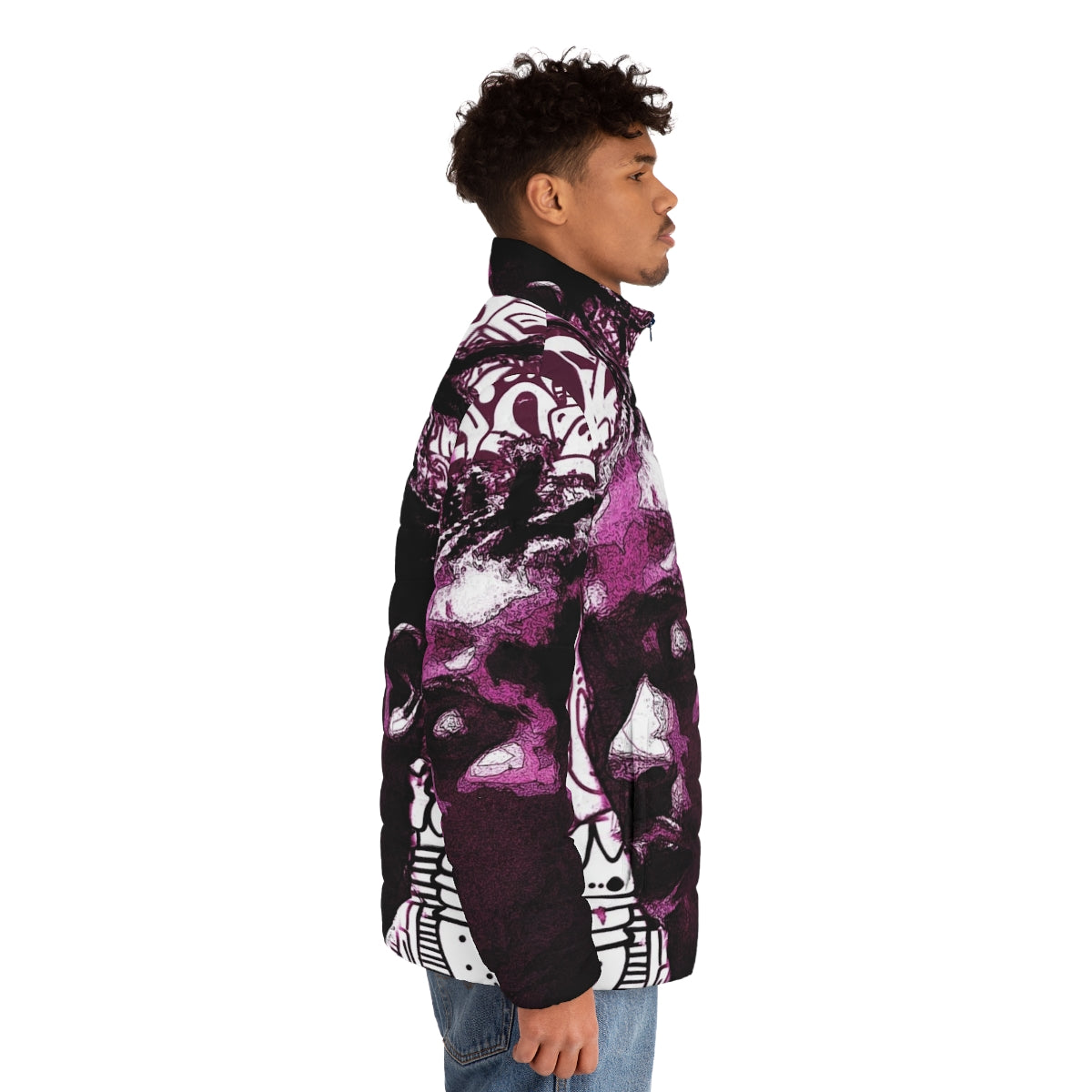 Ol Dirty Bastard graffiti puffer jacket - men side right