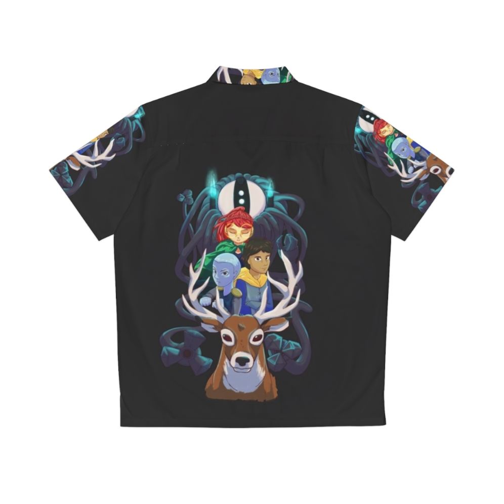 Infinity Train Fantasy Hawaiian Shirt featuring cartoon characters from the Cartoon Network series - Back