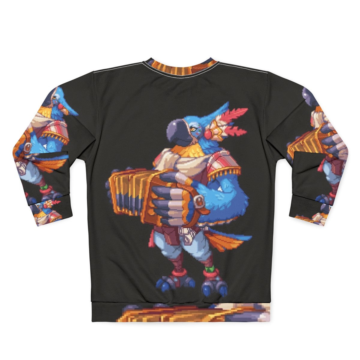 Pixel Kass Sweatshirt - Botw Inspired Pixel Art Blue Bird Design - Back