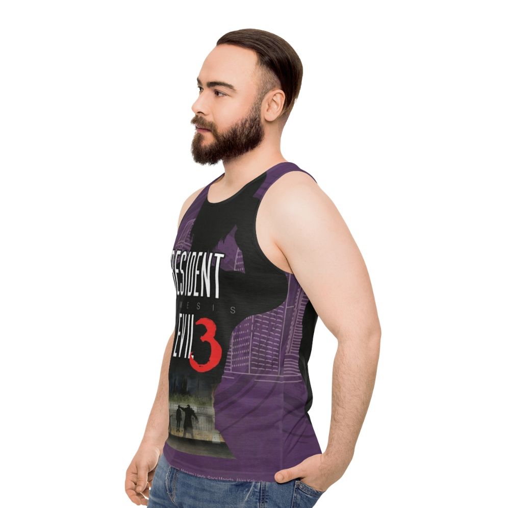 Resident Evil Nemesis Minimalist Unisex Tank Top - men side