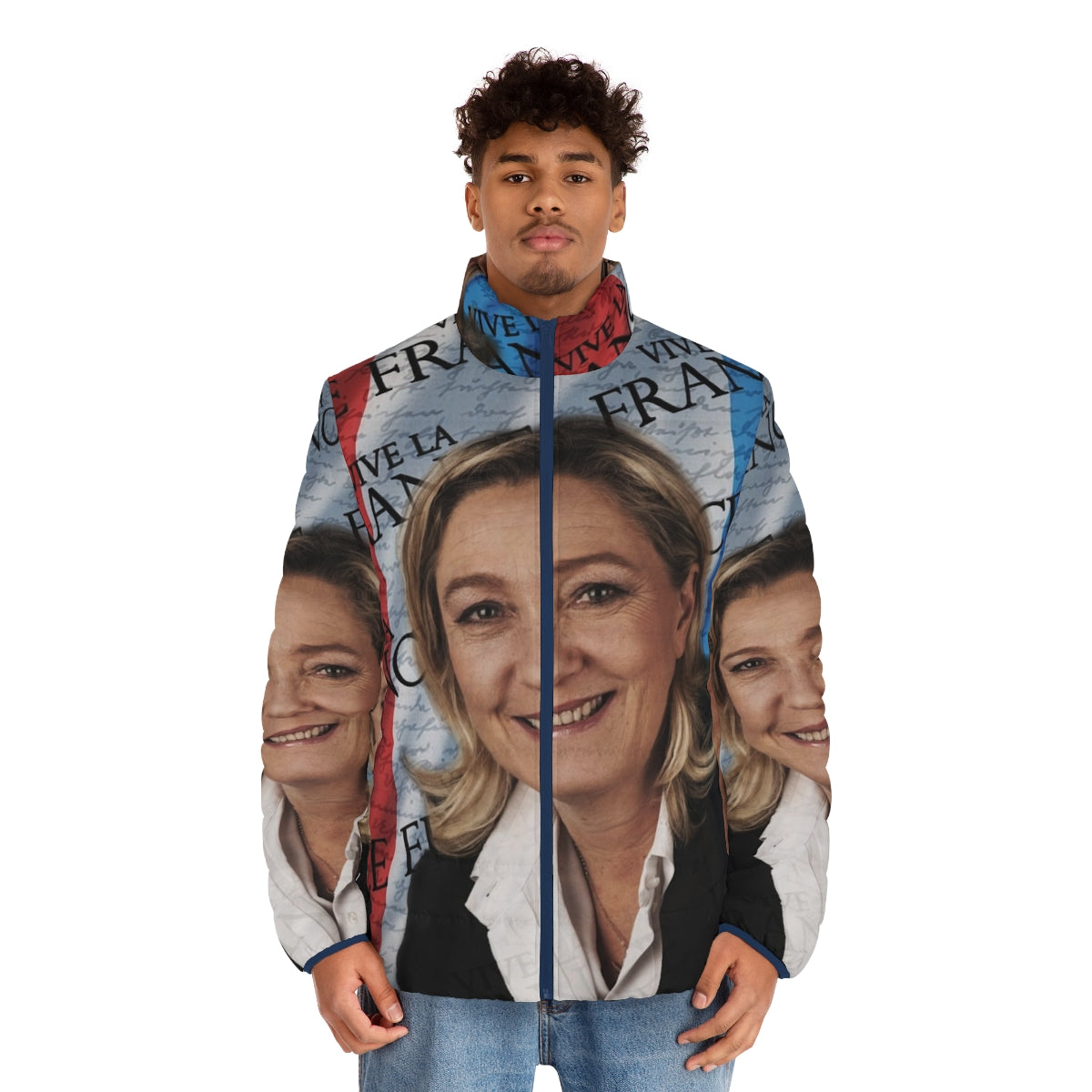 Marine Le Pen Puffer Jacket featuring a stylish and modern design - men front