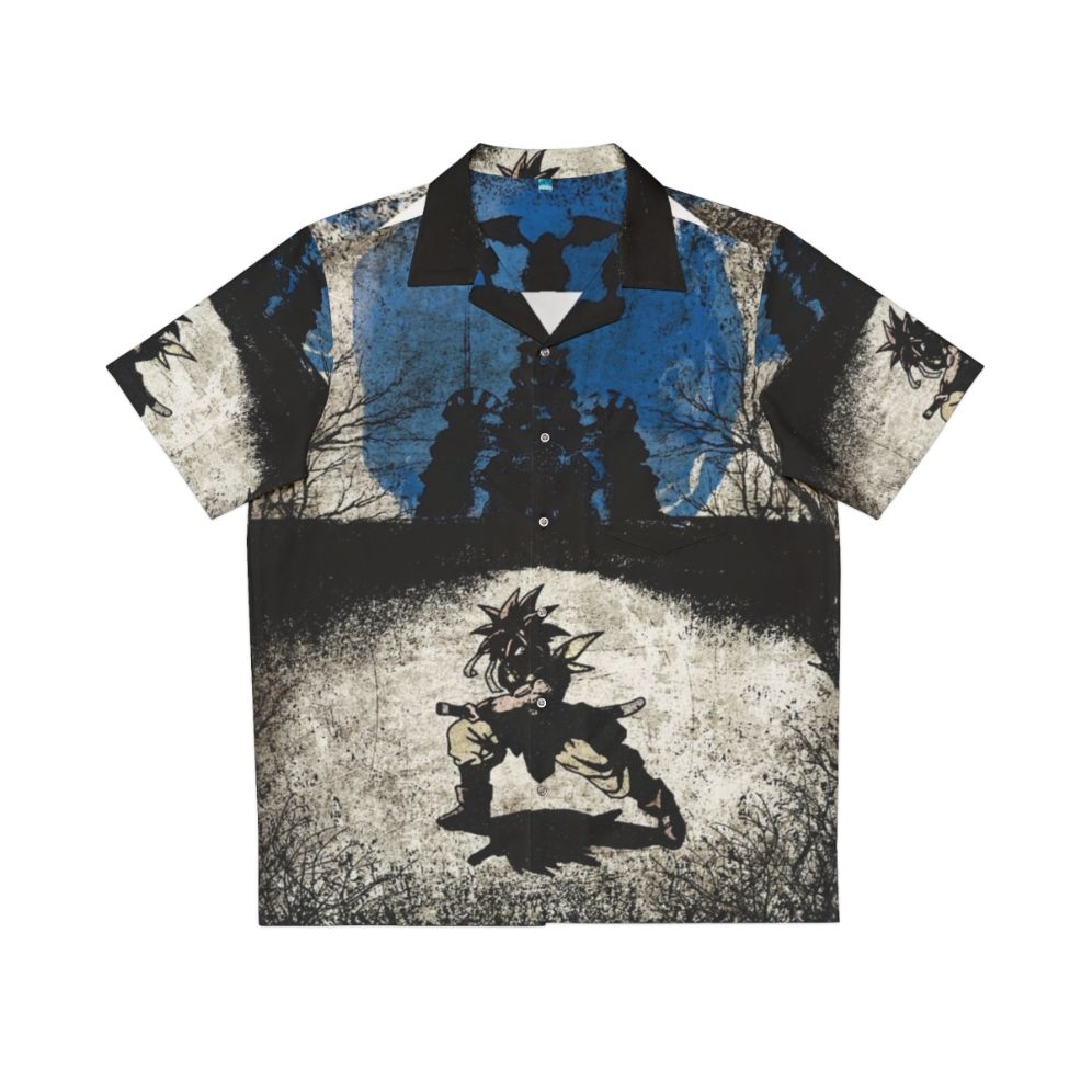 Chrono Trigger minimalist art Hawaiian shirt featuring the silent protagonist