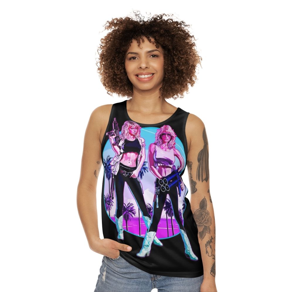 Hard Ticket To Hawaii Big Guns Unisex 80s Tank Top - women