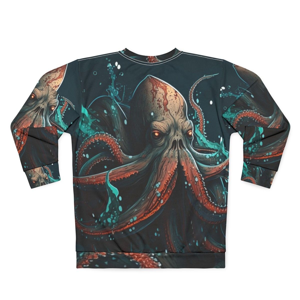 Mythical sea creatures sweatshirt with fantasy ocean life design - Back