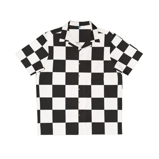 Checkered flag pattern hawaiian shirt for race car fans