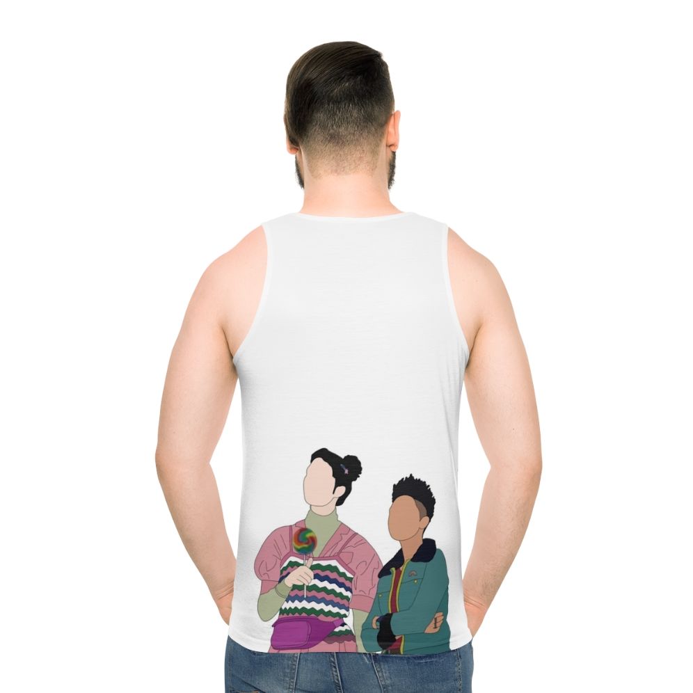 Sex Education Otis Milburn and Maeve Wiley Unisex Tank Top - men back