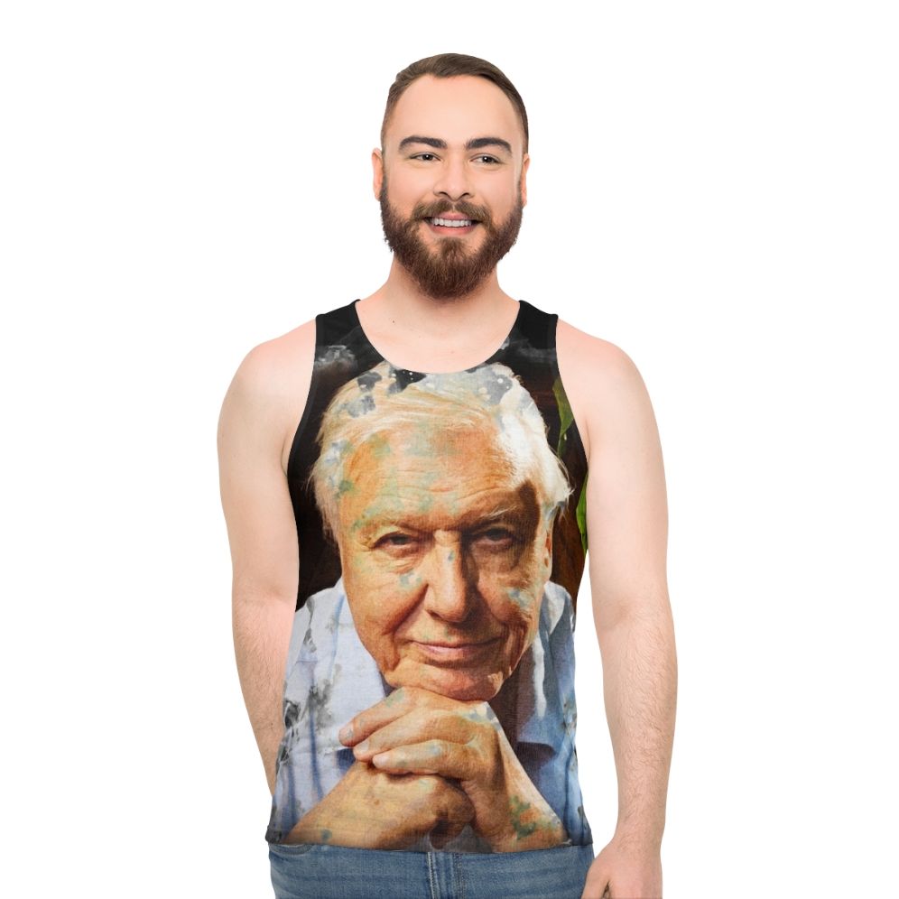 David Attenborough Watercolor Unisex Tank Top - men