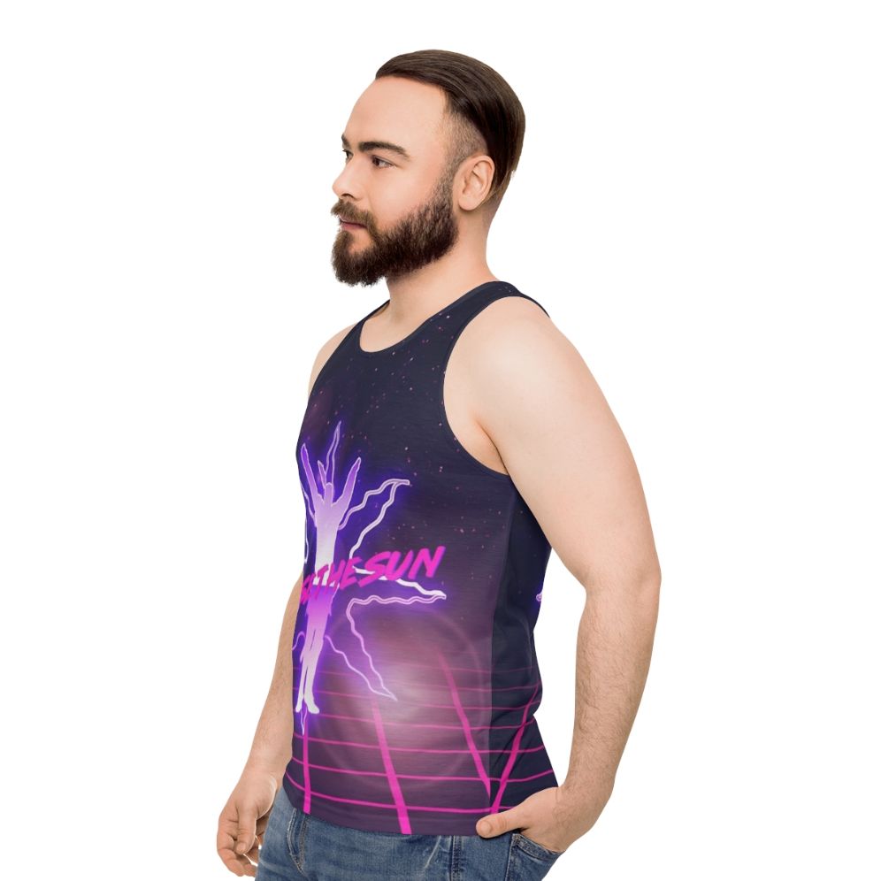 Retro 80s Praise the Sun Dark Souls Unisex Tank Top - men side