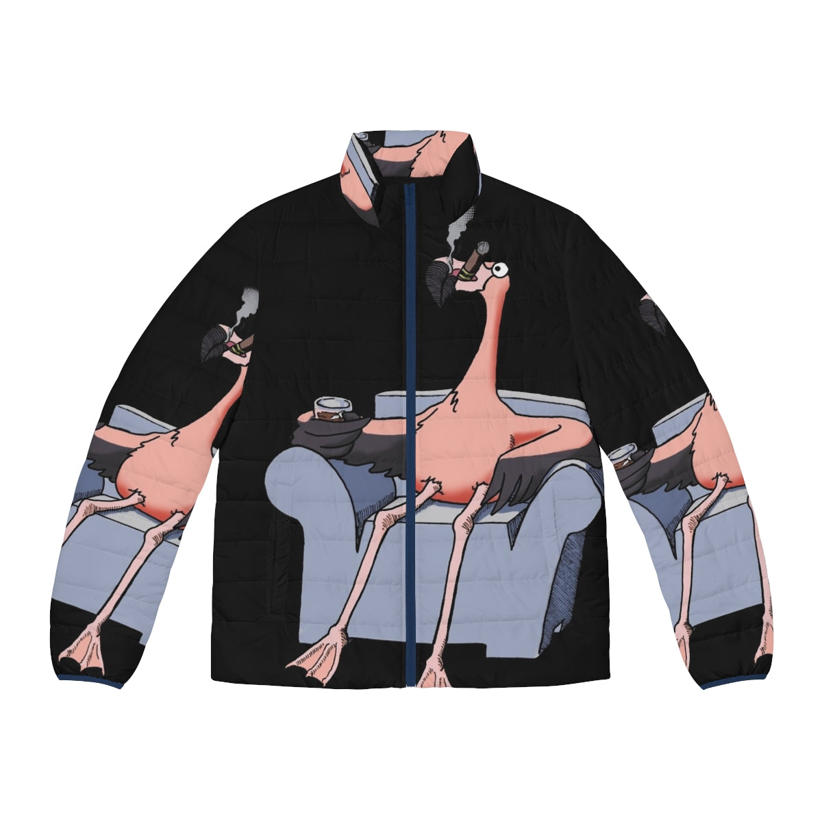 Boston Legal Flamingos Denny Crane Puffer Jacket