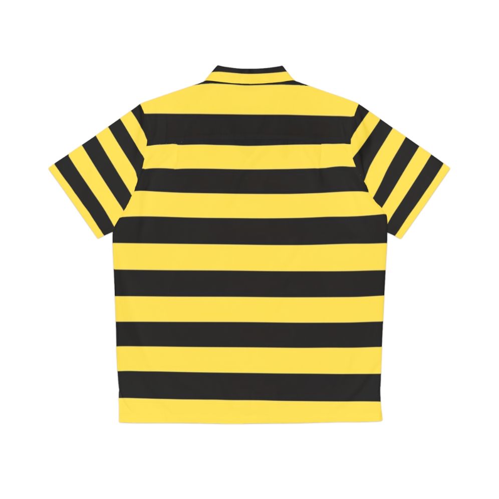 Bumblebee-Inspired Black and Yellow Hawaiian Shirt - Back