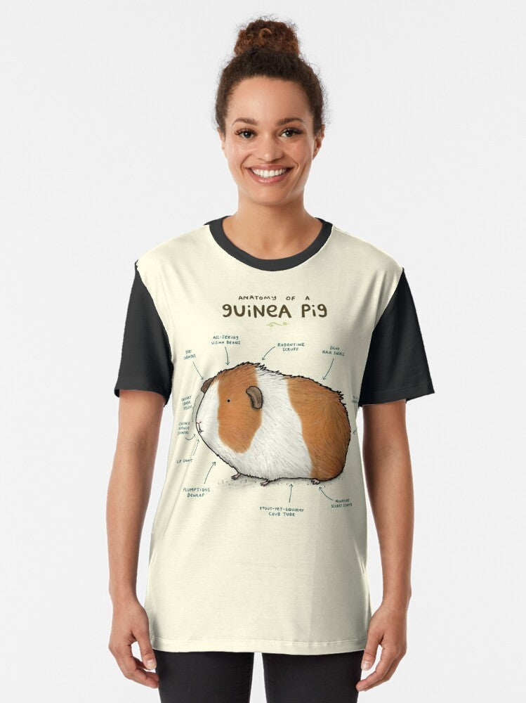 Adorable guinea pig anatomy graphic on a t-shirt - Women