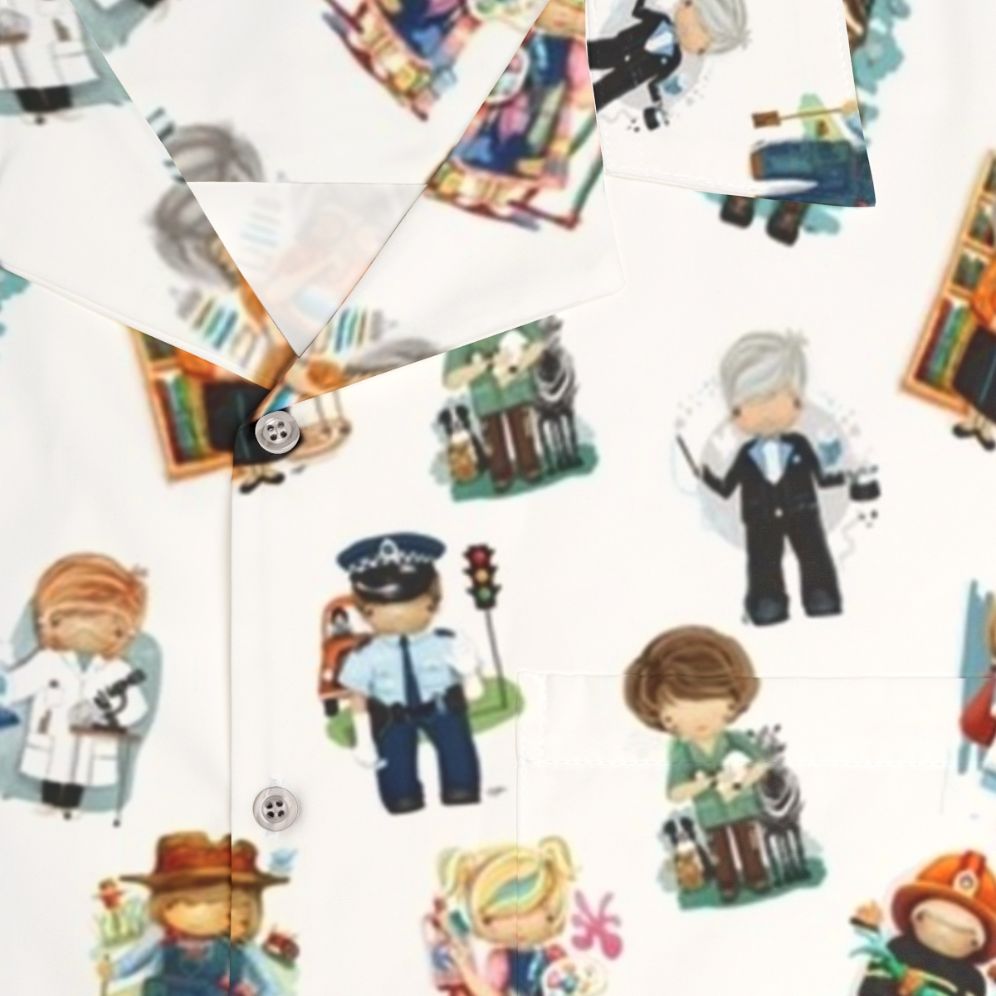 Occupations & Vocations Hawaiian Shirt for Kids - Detail